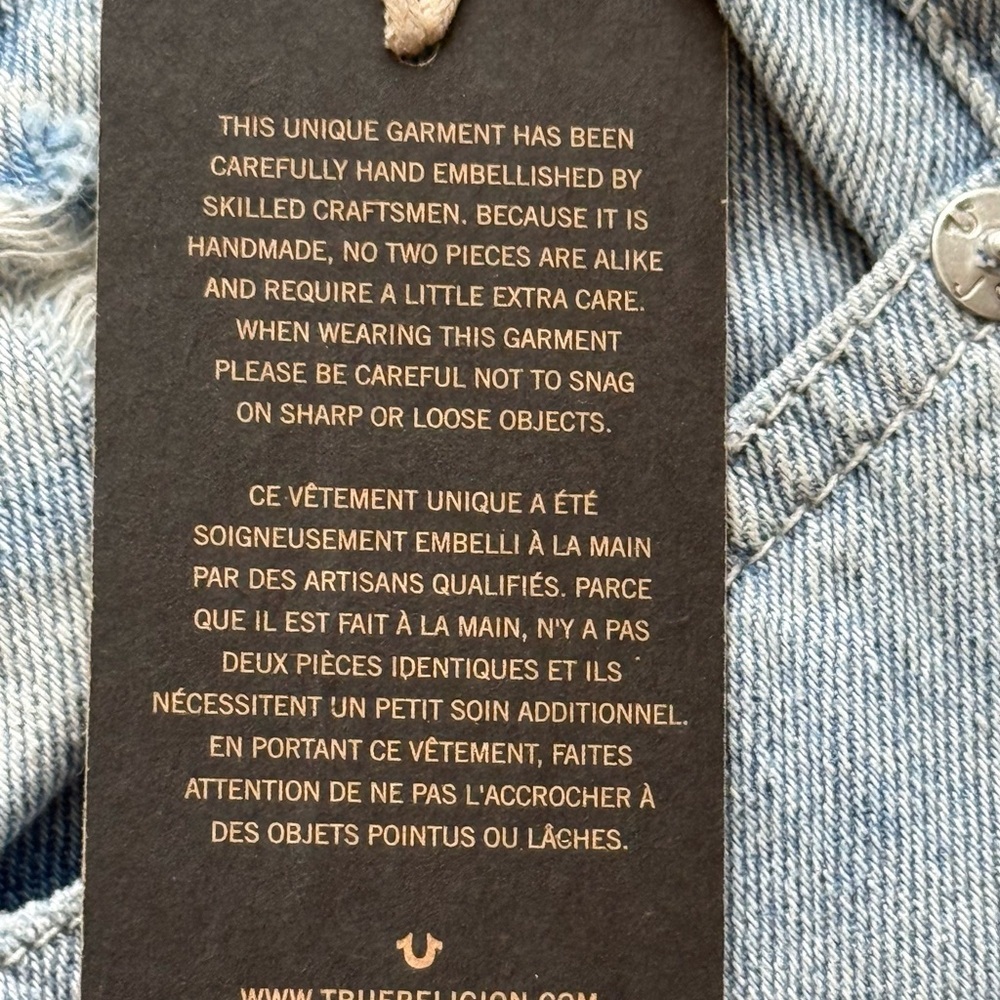 Audrey Slim Boyfriend Jeans 32 Crystal Star Hand Embellished Distressed NWT $369 - Picture 6 of 6